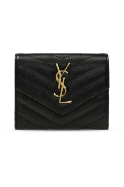 Saint Laurent BLACK Leather wallet with logo