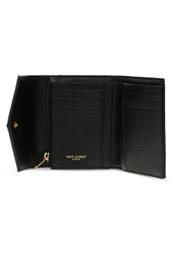 Saint Laurent BLACK Leather wallet with logo