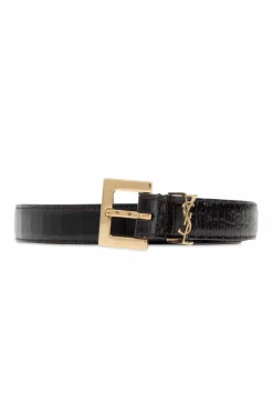 Saint Laurent BLACK Leather belt
