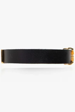 Saint Laurent BLACK Leather bracelet with logo