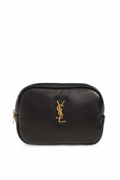 Saint Laurent BLACK Leather wash bag
