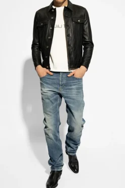 Saint Laurent BLACK Leather jacket with pockets