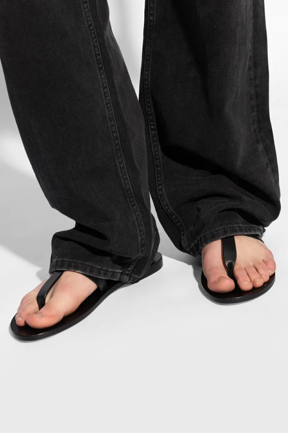 Saint Laurent BLACK Leather sandals