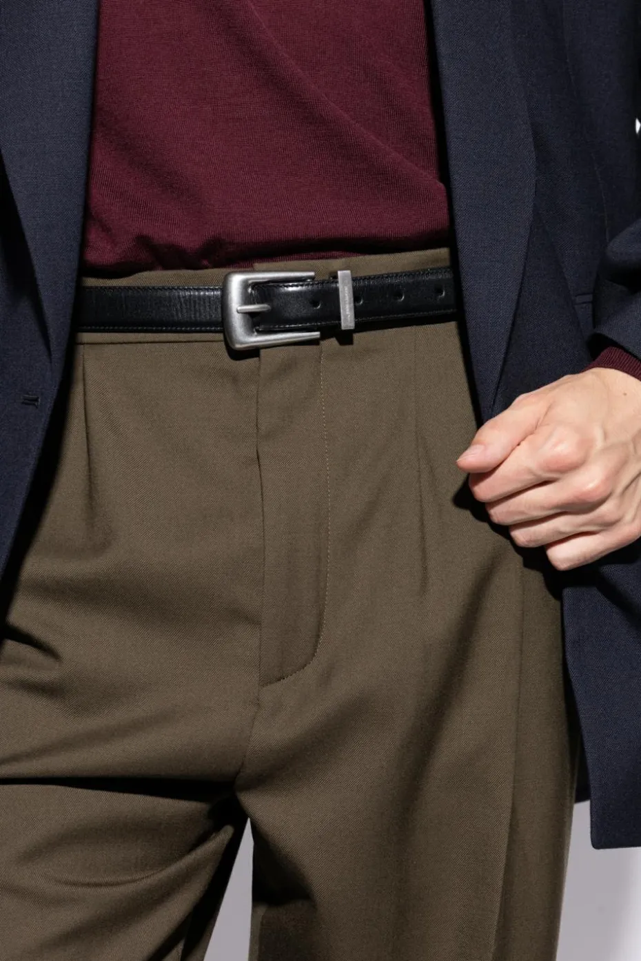 Saint Laurent BLACK Leather belt