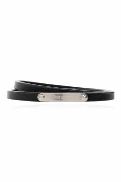 Saint Laurent BLACK Leather bracelet