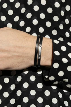 Saint Laurent BLACK Leather bracelet