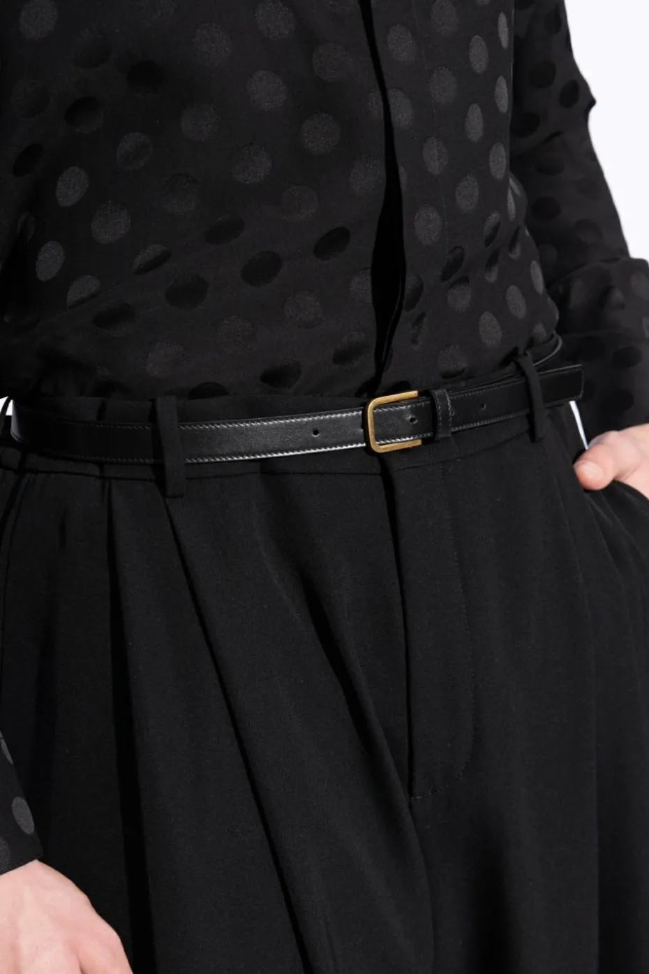 Saint Laurent BLACK Leather belt