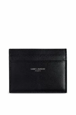 Saint Laurent BLACK Leather card holder