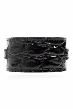 Saint Laurent BLACK Leather bracelet