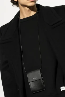 Saint Laurent BLACK Leather neck bag