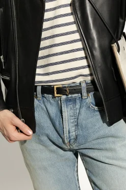 Saint Laurent BLACK Leather belt