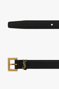 Saint Laurent BLACK Leather belt