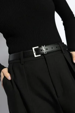 Saint Laurent BLACK Logo belt