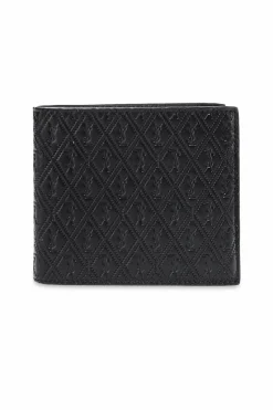 Saint Laurent BLACK Logo-embroidered wallet