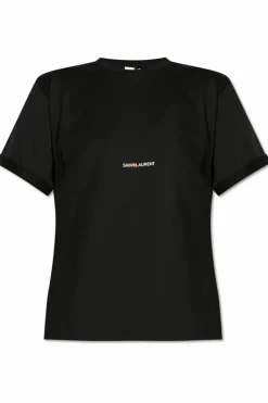 Saint Laurent BLACK Logo-printed T-shirt