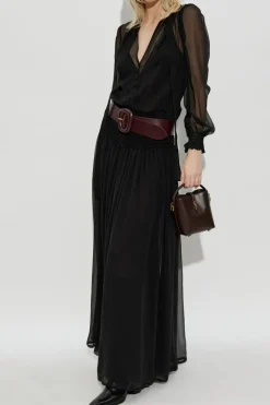 Saint Laurent BLACK Long silk dress