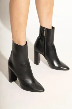 Saint Laurent BLACK ‘Lou’ heeled ankle boots