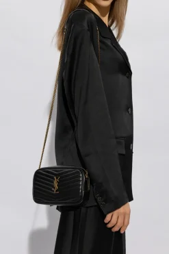 Saint Laurent BLACK ‘Lou Mini’ quilted shoulder bag