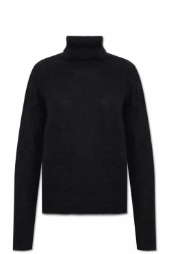 Saint Laurent BLACK Mohair-blend turtleneck sweater