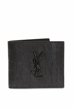 Saint Laurent BLACK 'Monogram' bi-fold wallet