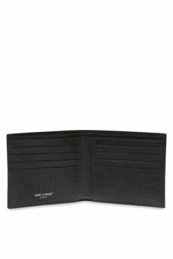 Saint Laurent BLACK 'Monogram' bi-fold wallet