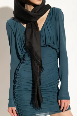 Saint Laurent BLACK Monogrammed shawl