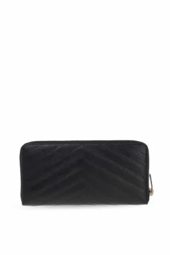 Saint Laurent BLACK 'Monogram' Leather Wallet