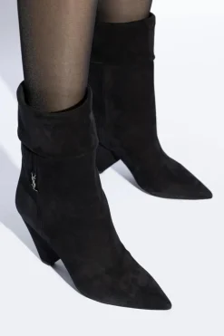 Saint Laurent BLACK ‘Niki’ suede ankle boots