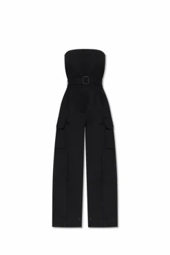 Saint Laurent BLACK Off-the-shoulder jumpsuit