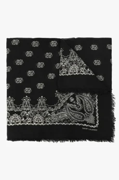 Saint Laurent BLACK Paisley scarf