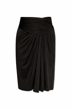 Saint Laurent BLACK Pencil skirt with pleats