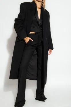 Saint Laurent BLACK Pleat-front trousers