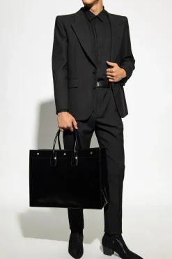 Saint Laurent BLACK Pleat-front trousers