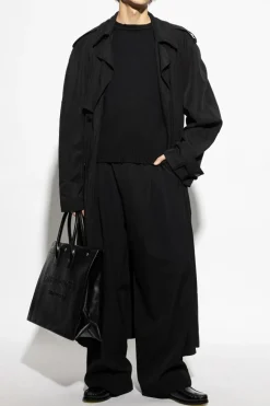 Saint Laurent BLACK Raw-trimmed woven sweater