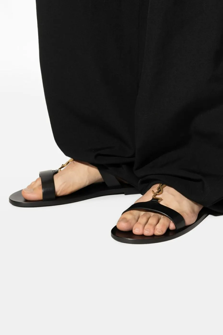 Saint Laurent BLACK Sandals Cassandre