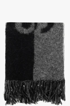 Saint Laurent BLACK Scarf with logo