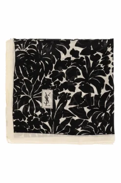 Saint Laurent BLACK Scarf with logo