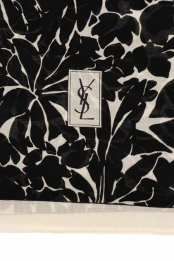 Saint Laurent BLACK Scarf with logo