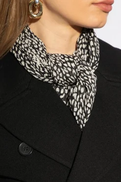 Saint Laurent BLACK Shawl with animal motif