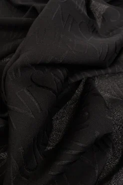 Saint Laurent BLACK Shawl with logo