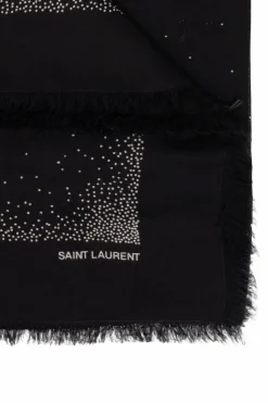 Saint Laurent BLACK Shawl with logo