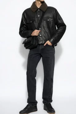 Saint Laurent BLACK Shearling coat