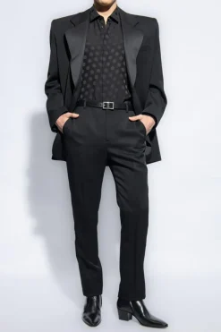 Saint Laurent BLACK Shirt with polka dot pattern