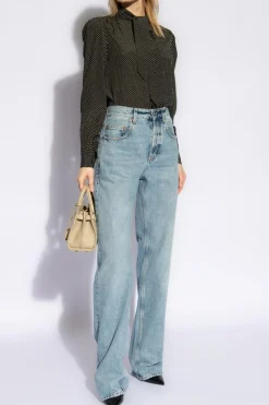 Saint Laurent BLACK Shirt with dotted pattern