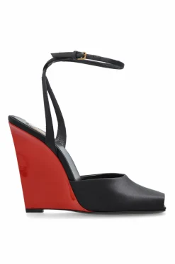 Saint Laurent BLACK Shoes La Scandale on Wedge