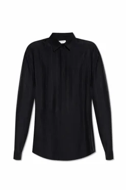 Saint Laurent BLACK Silk pinstripe shirt