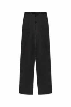 Saint Laurent BLACK Silk high-waisted pants