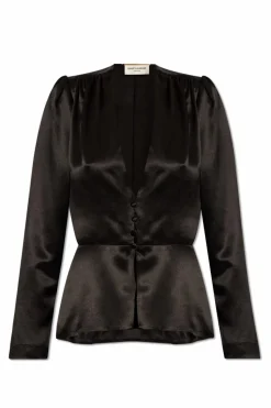 Saint Laurent BLACK Silk top