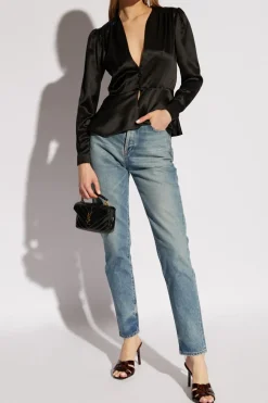 Saint Laurent BLACK Silk top