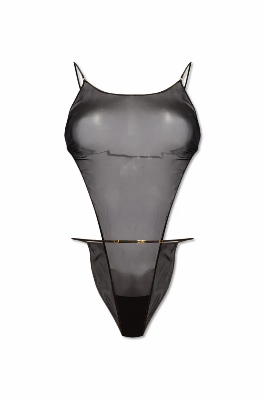 Saint Laurent BLACK Silk Bodysuit